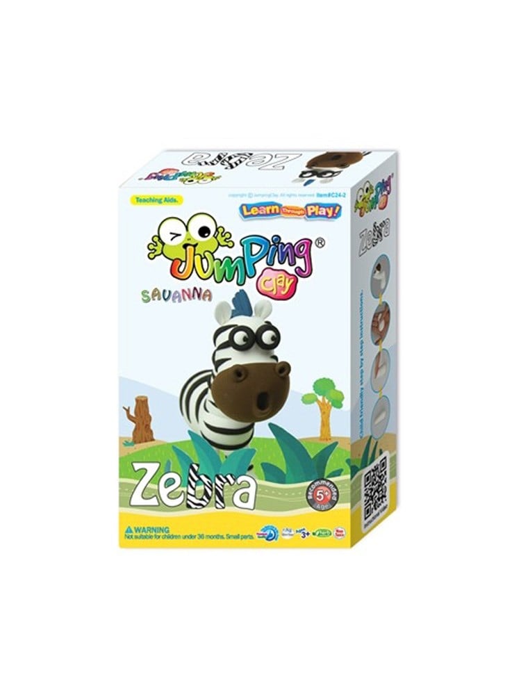 JumpingClay Afrika Hayvanları Seti Zebra Oyun Hamuru
