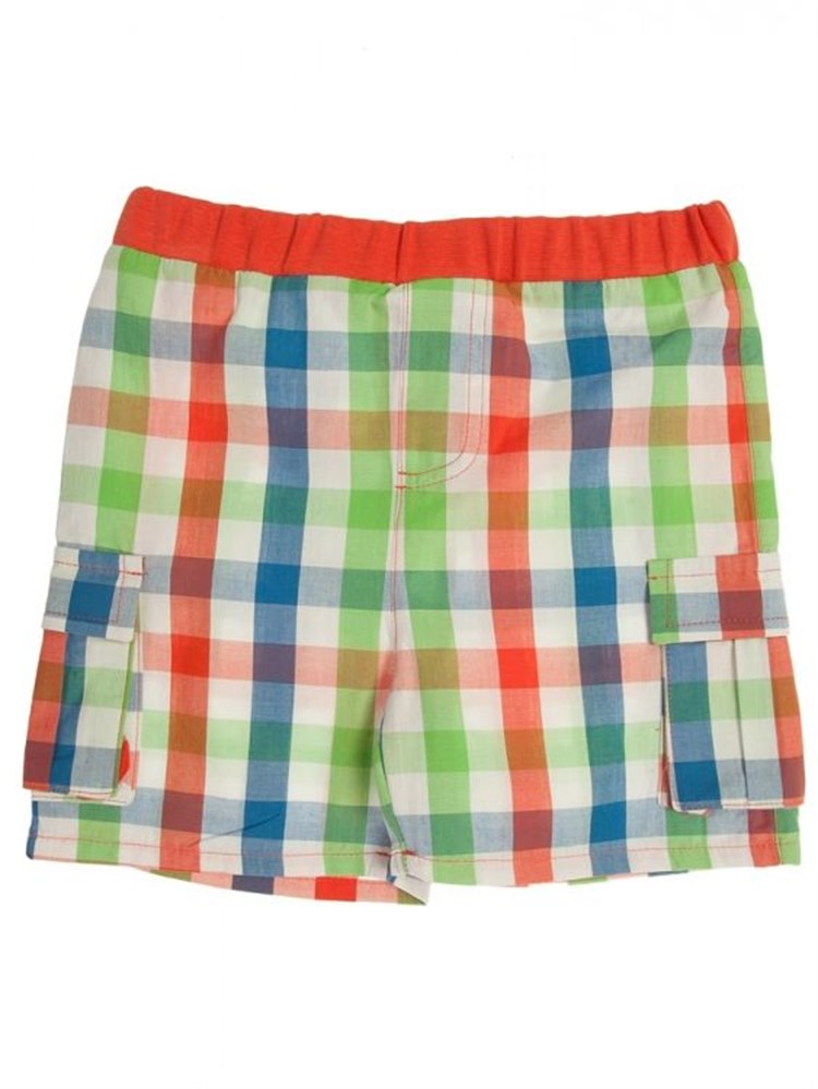 Bluekey Ekose Kargo Şort Turuncu