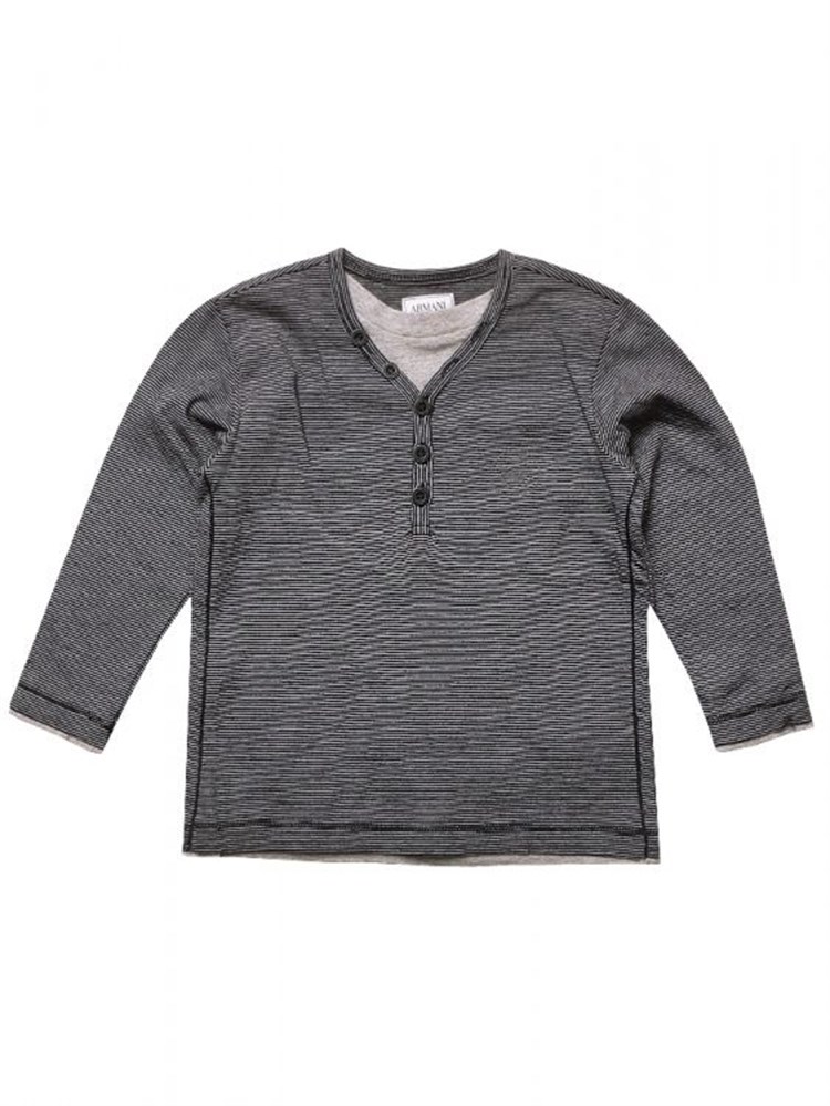 Armani Çizgili Sweatshirt - Gri