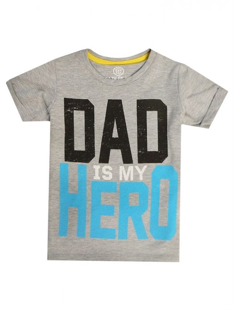 State Of Kids Babam Benim Kahramanım Gri T-Shirt