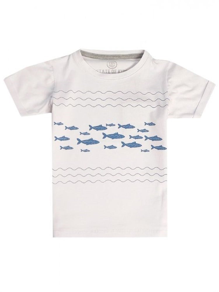 State Of Kids Sevimli Balık Beyaz T-Shirt
