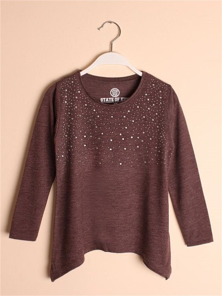 State of Kids Tunik - Taşlı - Kahverengi Melanj