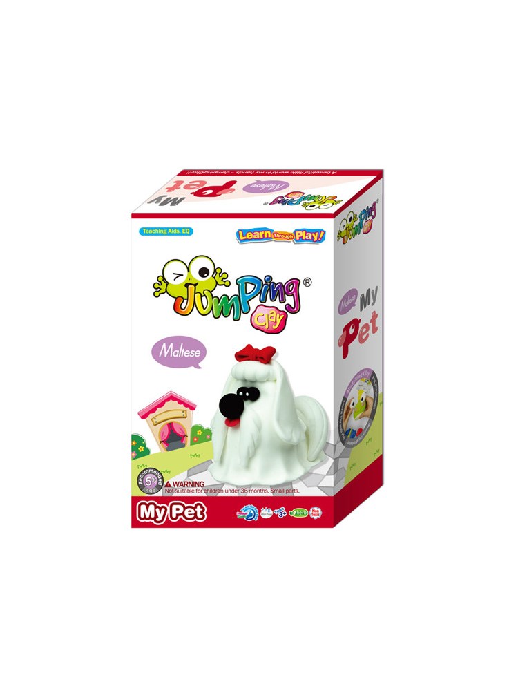 JumpingClay Sevimli Hayvanlar Seti Maltese Oyun Hamuru