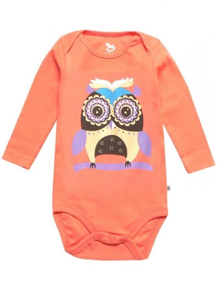 Bebeque Kiki Uzun Kollu Body - Turuncu - Baykuş
