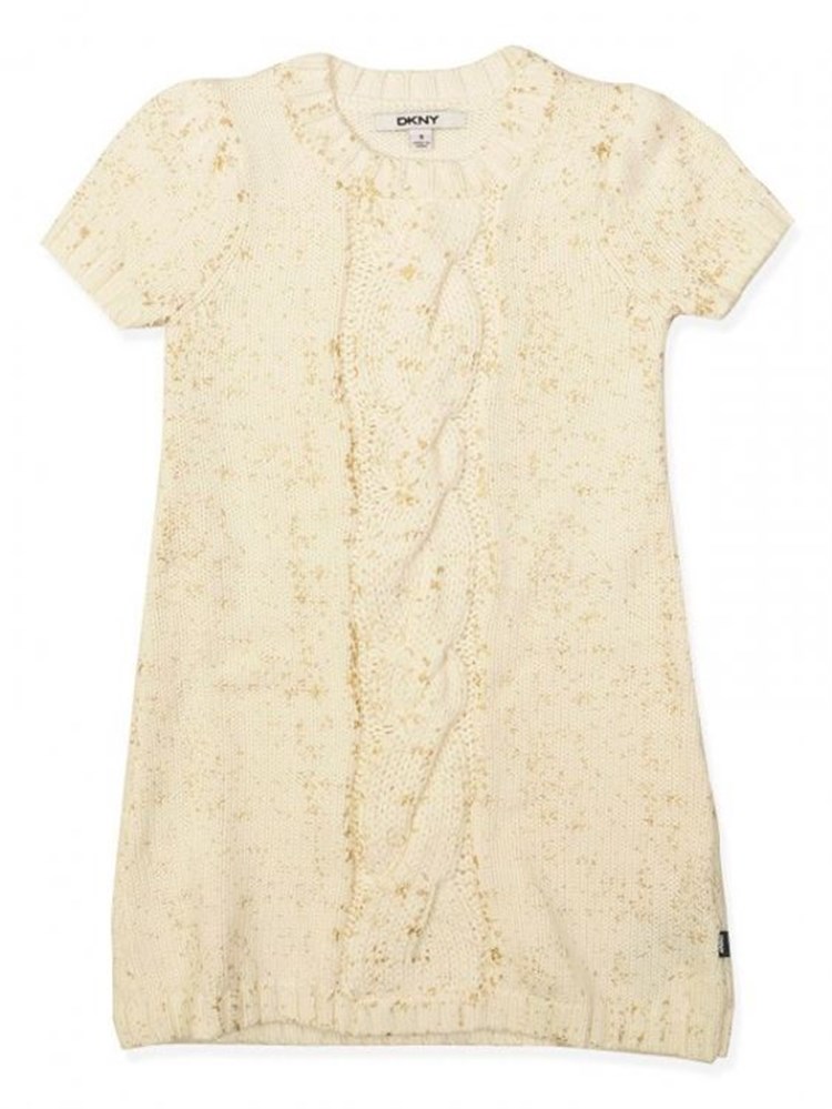 DKNY Triko Elbise - Krem
