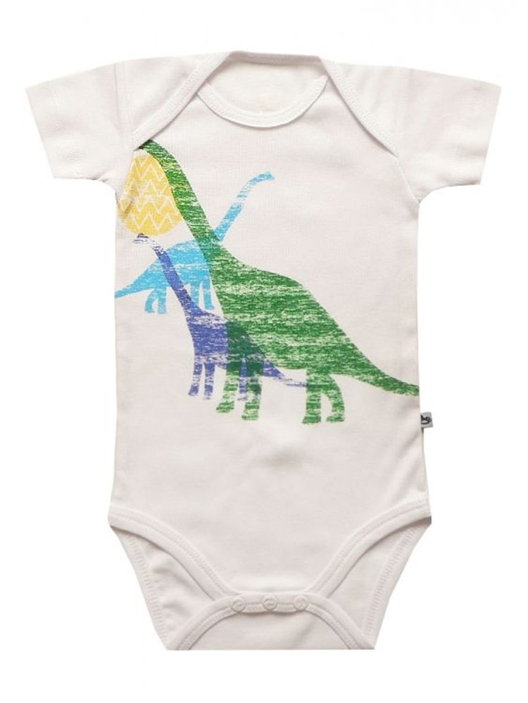 Bebeque Tatlı Dinazor Body - Beyaz