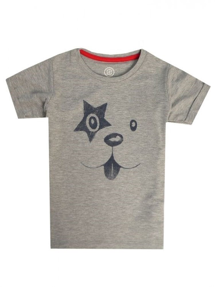 State Of Kids Sevimli Köpek Gri T-Shirt
