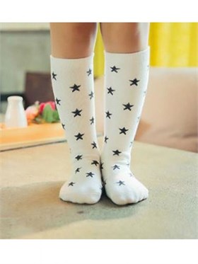Beyaz Dizüstü Yıldız Çorap