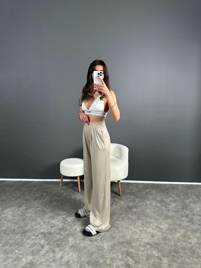 Anja Taş Pike Modal Kumaş Pantolon