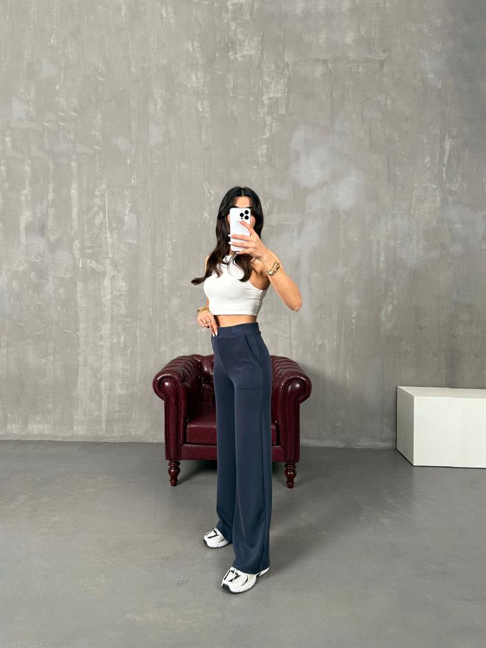 Rafel İndigo Mavi Oys Model Rahat Pantolon