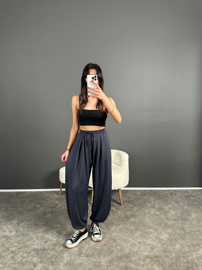 Antrasit Pike Modal Kumaş Şalvar Pantolon