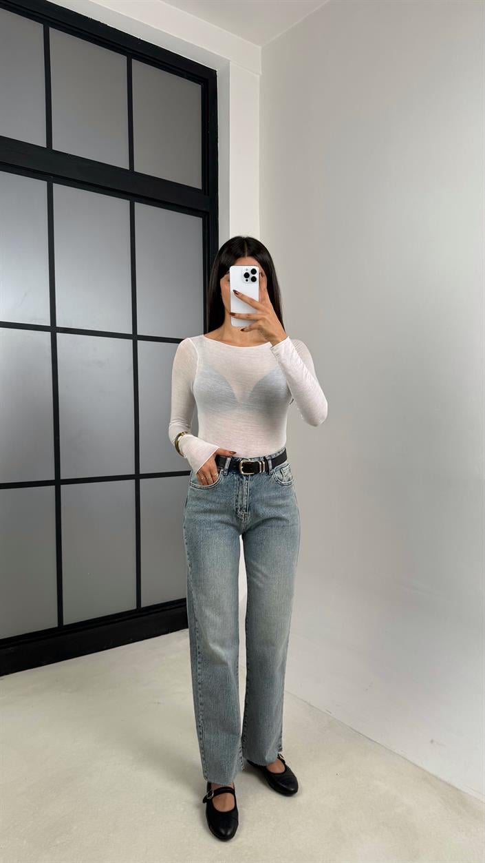 Mavi Kesik Paça Kemerli Jean GAUS-00149