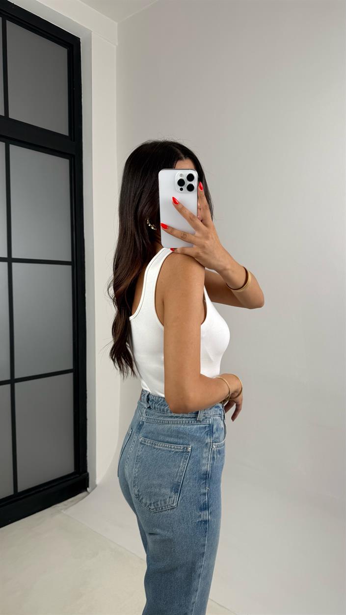 Beyaz OYS Muadil Modal Kumaş Atlet GAUS-009