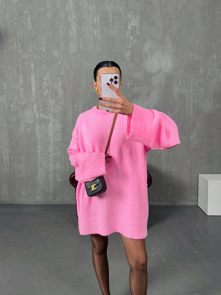 Arow Pembe Triko Oversize Kazak
