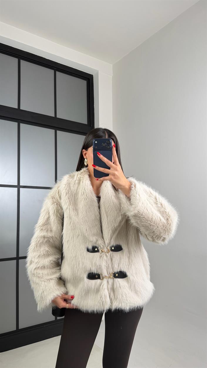 Taş Astarlı Tokalı Premium Kürk GAUS-00867