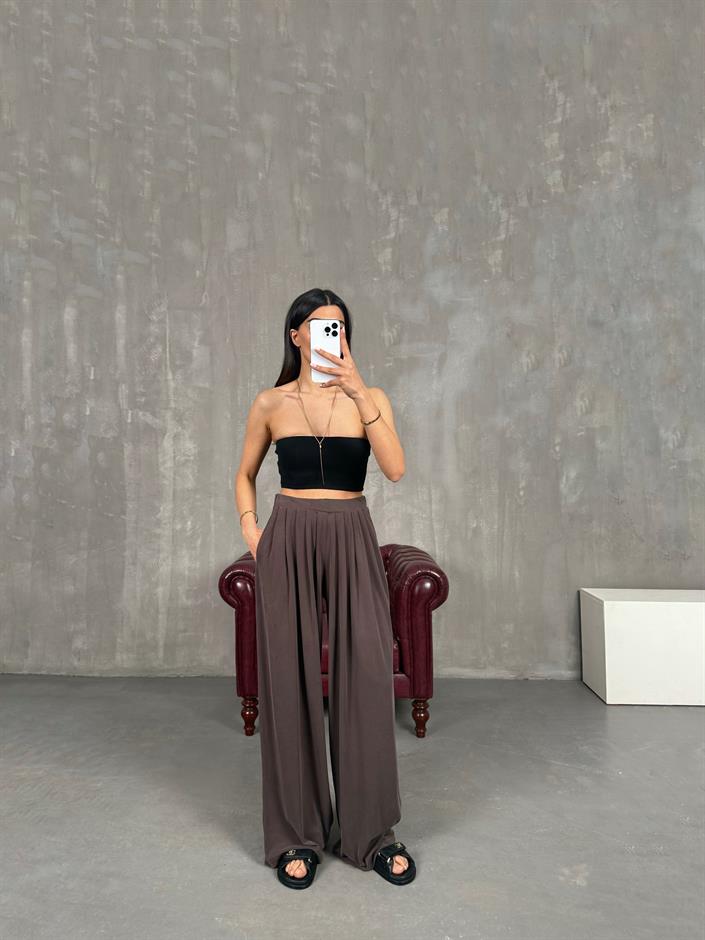 Kahve Premium Modal Kumaş Oys Pantolon Gaus00269 