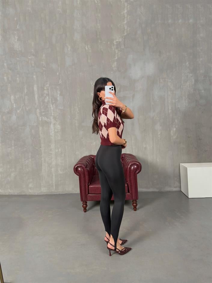 Raser Siyah Topuktan Geçirmeli Yumuşak Dokulu Tayt