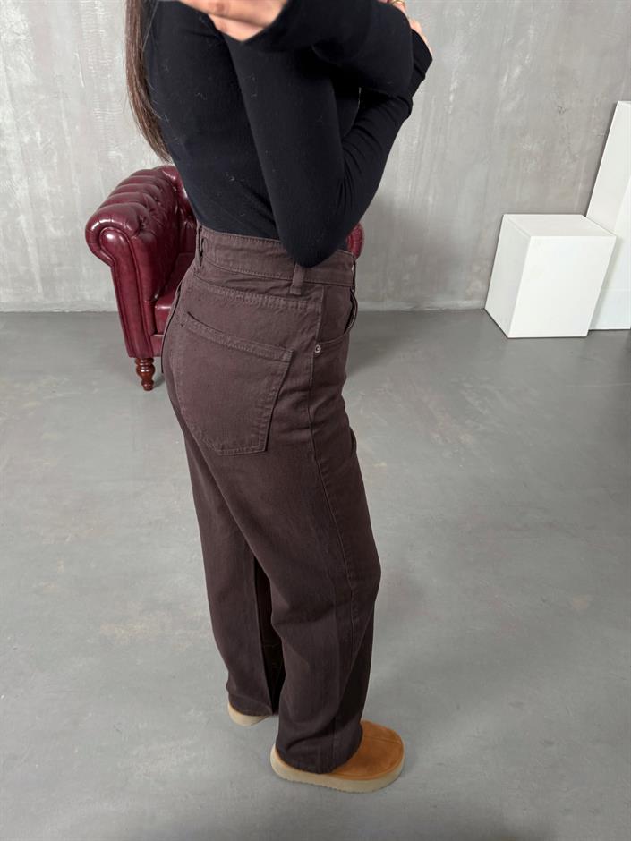 Revin Acı Kahve ZR Model Wide Leg Jean
