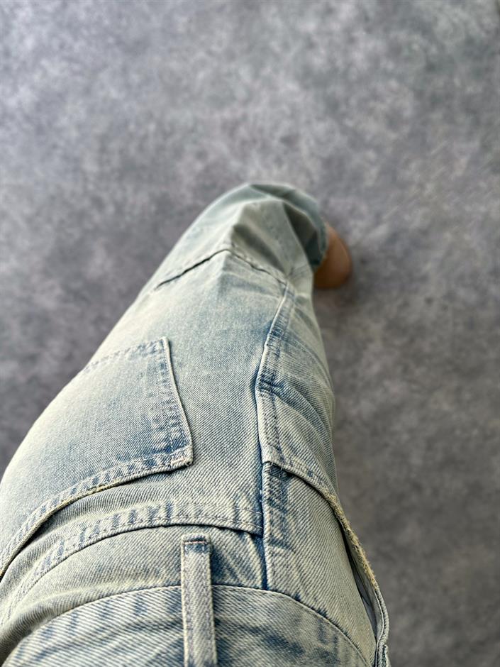 GR Yeşil Cep Detaylı Eskitme Jean