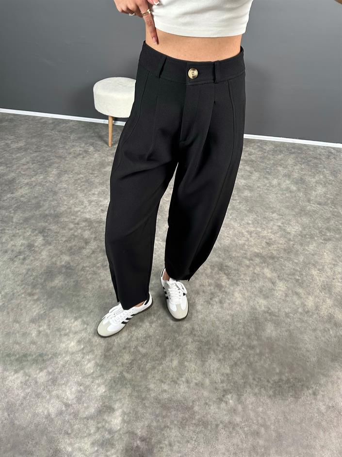 Julia Siyah Balon Şalvar Premium Pantolon 
