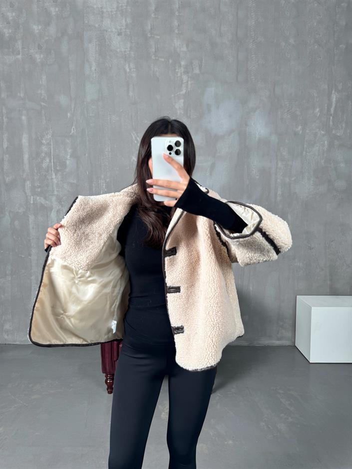 Hines Taş Astarlı Peluş Mont