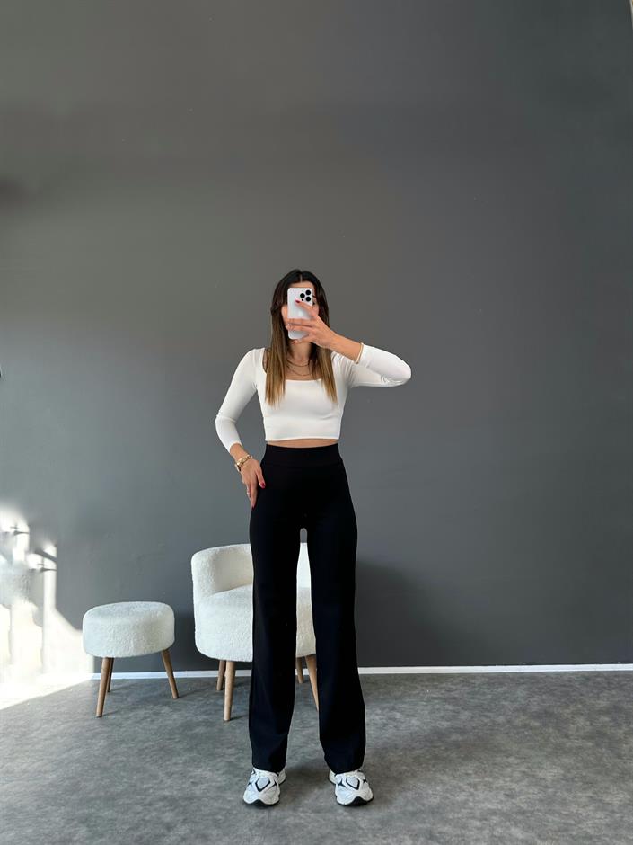 Aris Siyah Şardonlu Fitilli Pantolon 