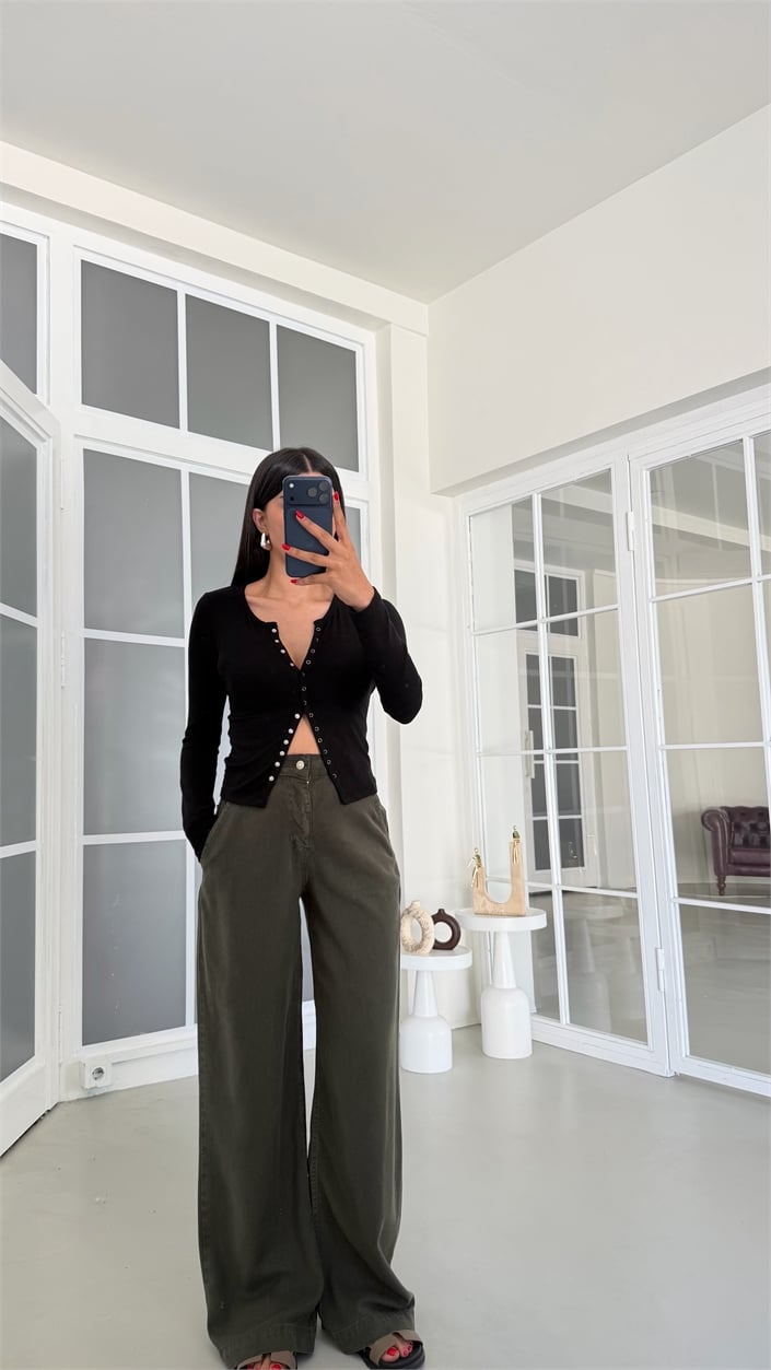 Yeşil Yıkamalı Tencel Denim Pantolon GAUS-01786