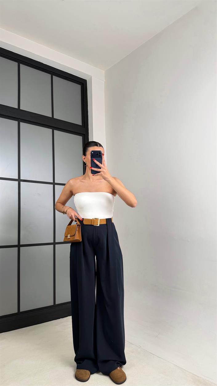 Lacivert Kemerli Tasarım Premium Pantolon GAUS-00993