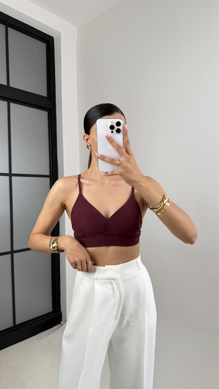 Bordo Ayarlanabilir Askılı Bralet Gaus00595
