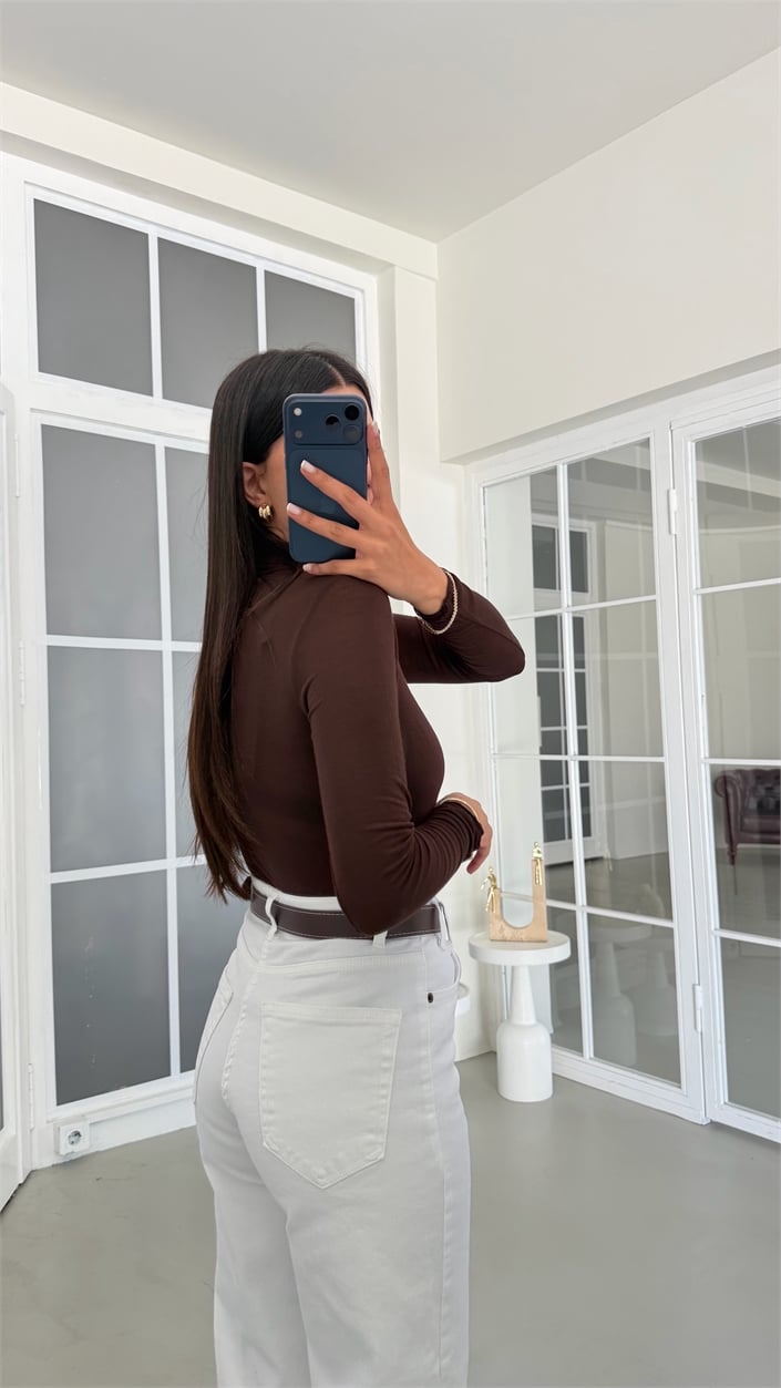 Beyaz ZR Model Kemerli Jean GAUS-02071
