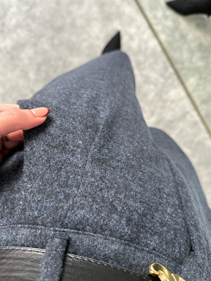 Gece Mavisi Yünefek Havuç Kesim Pantolon 