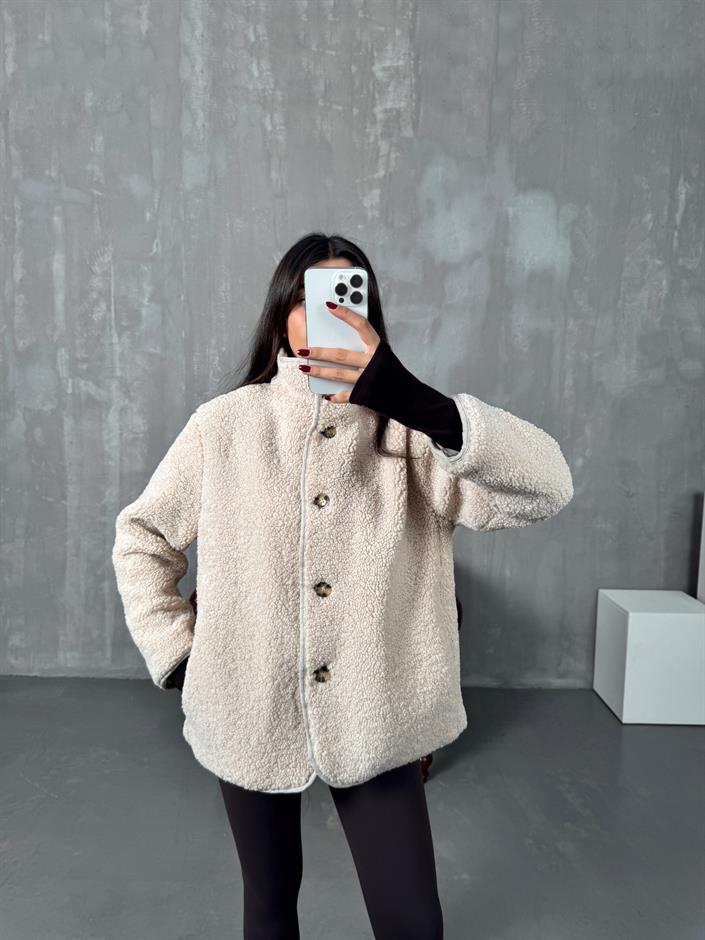 Robert Taş Astarlı Peluş Orta Boy Ceket