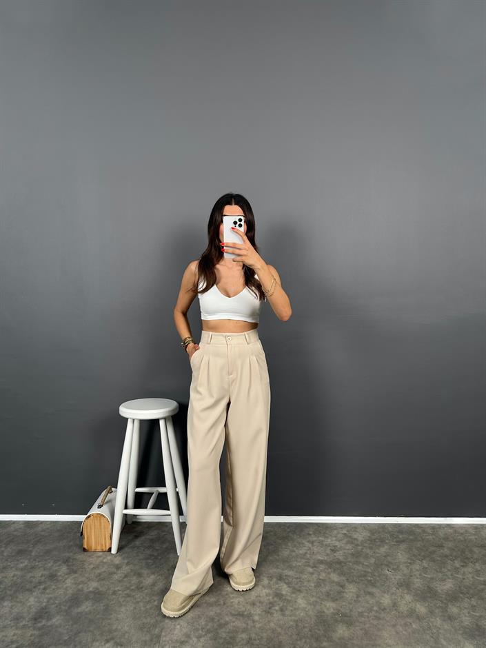 Fado Taş Kumaş Palazzo Pantolon