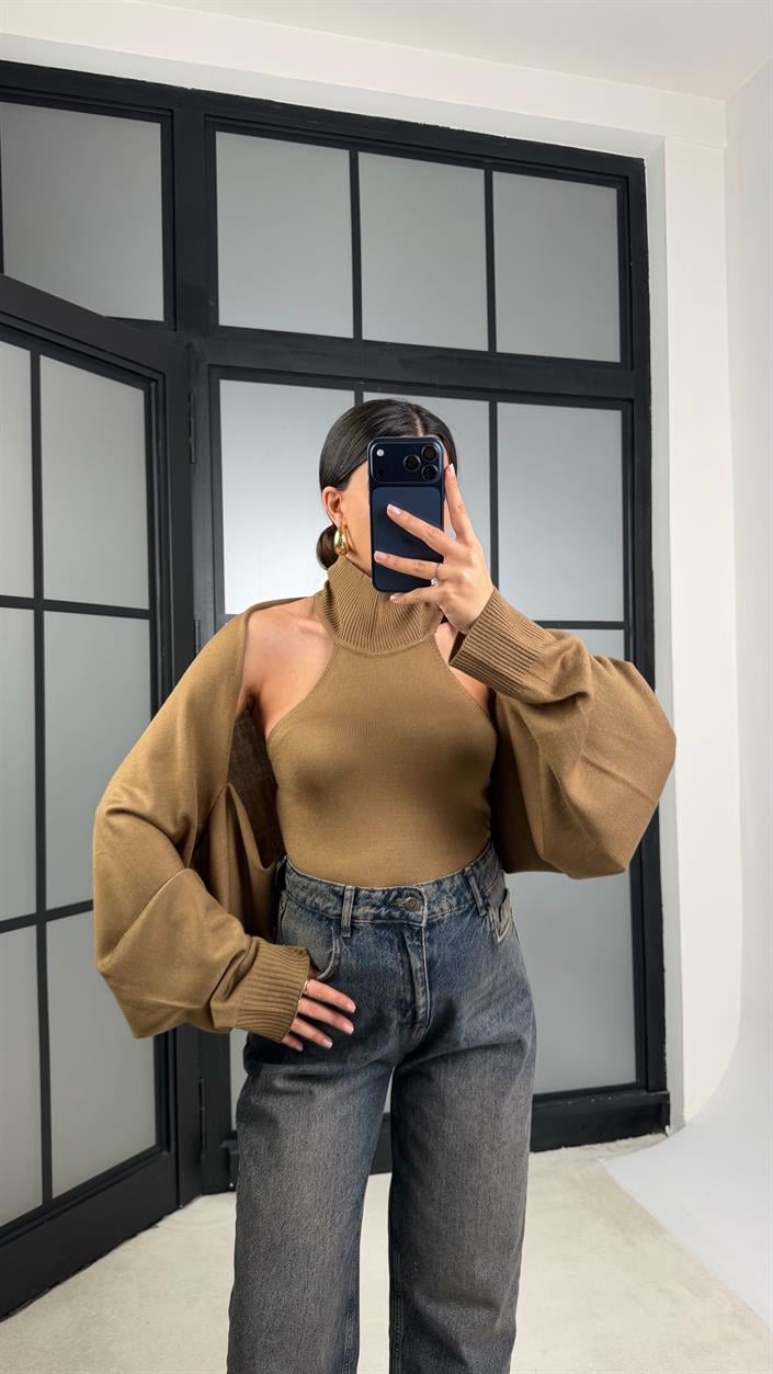 Camel Bolero Detaylı İkili Triko Takım GAUS-01170