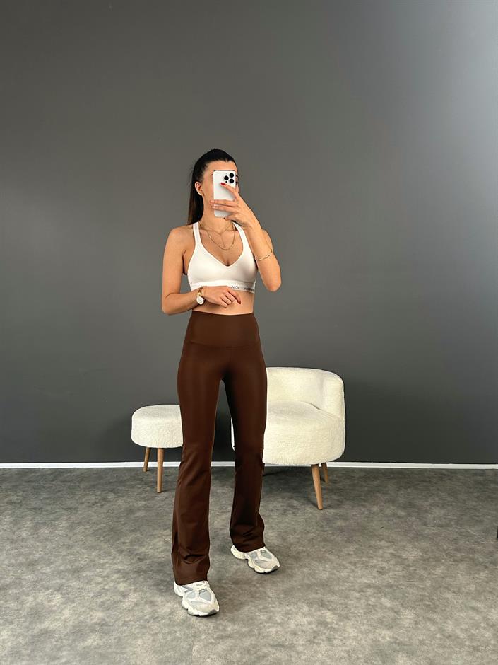 Kahverengi İspanyol Oysh Şardonlu Pantolon