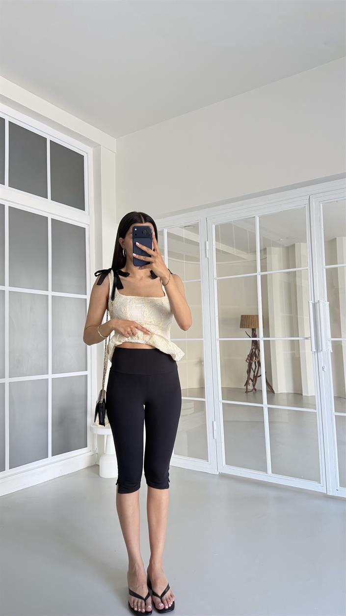 Siyah Capri Tayt GAUS-01529