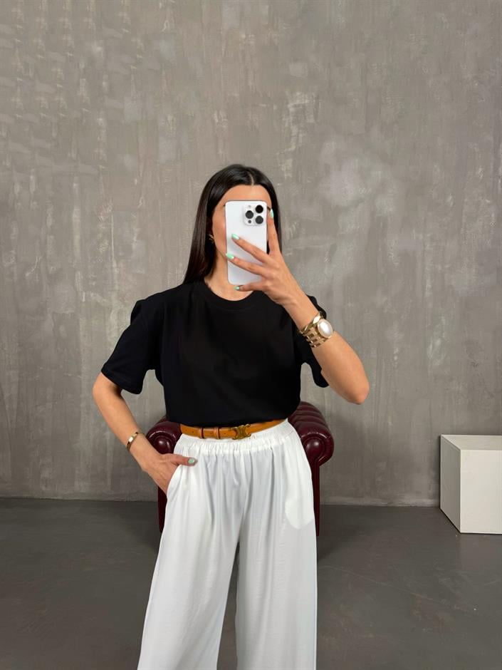 Siyah Bisiklet Yaka Tshirt Gaus00250