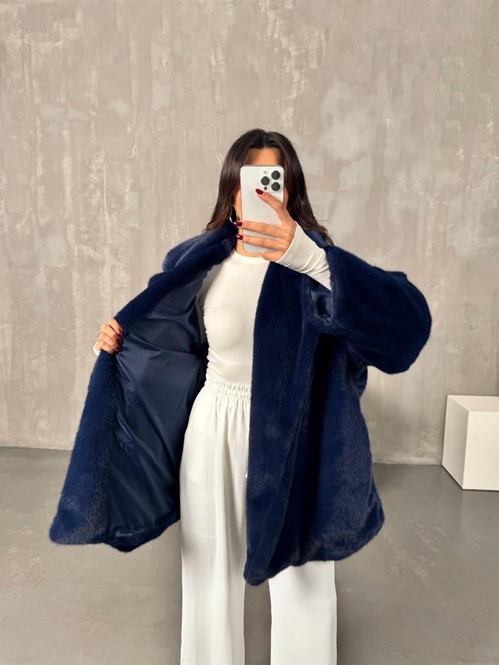 Flera Lacivert Astarlı Kürk