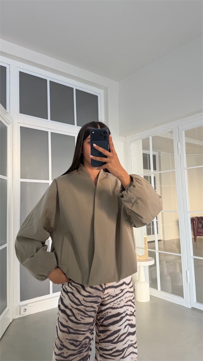 Haki Kruvaze Astarlı Reglan Mont GAUS-01905