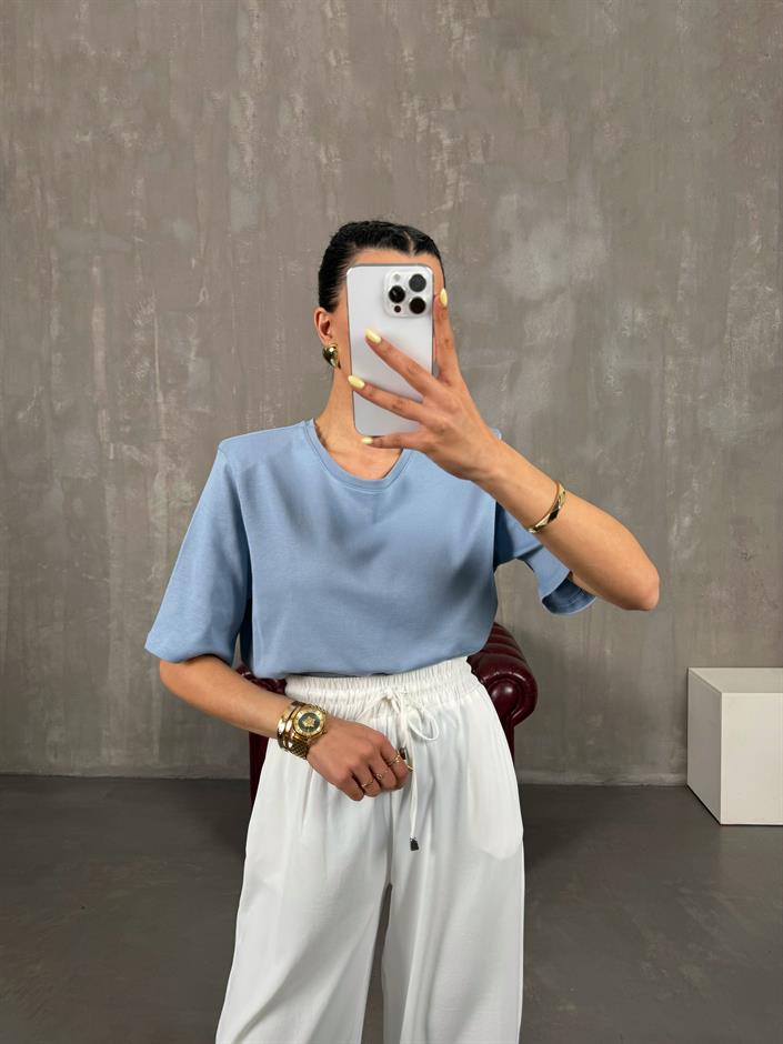 Mavi Bisiklet Yaka Vatkalı Basic Tshirt Gaus00118