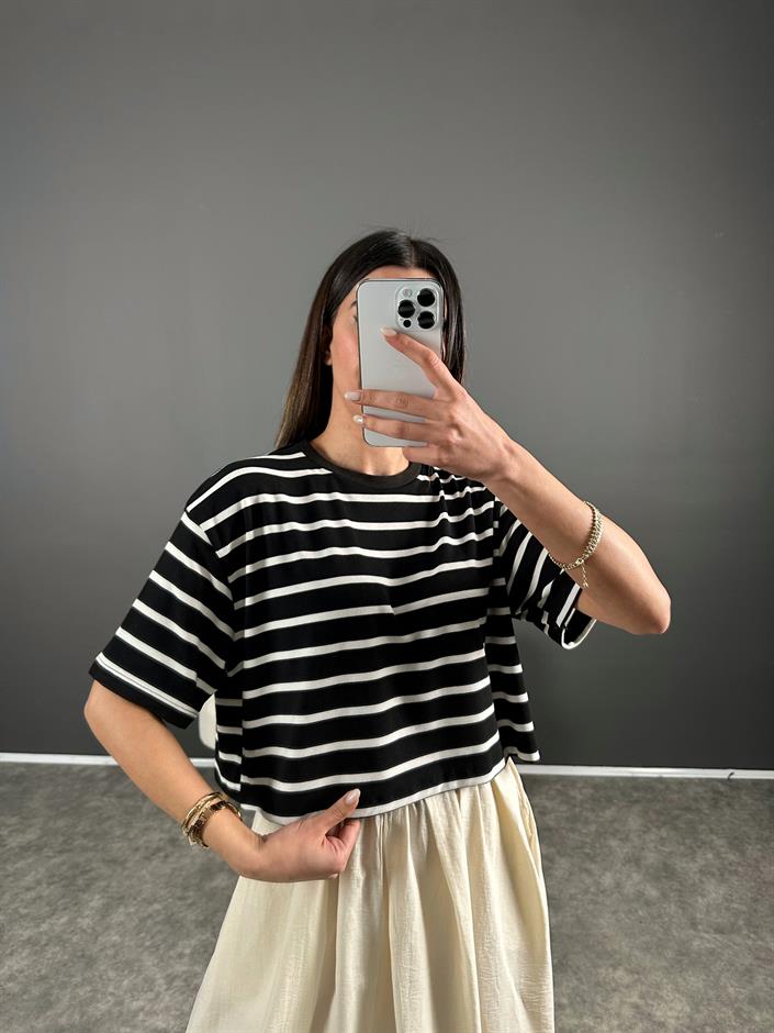 Als Siyah Çizgili Tshirt 