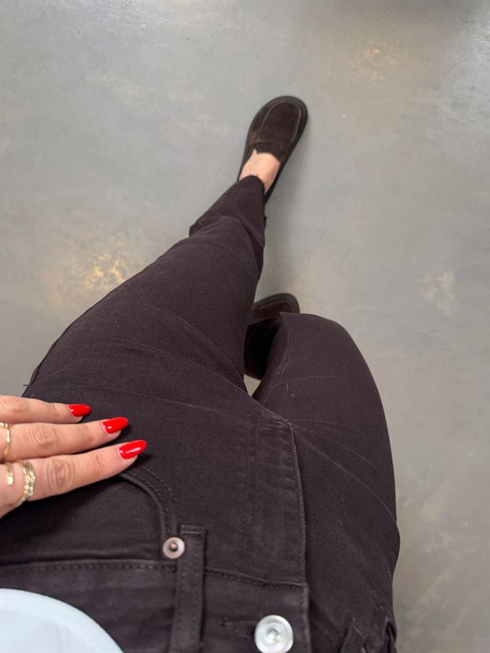 Rick Acı Kahve ZR Kesik Paça Mom Jean