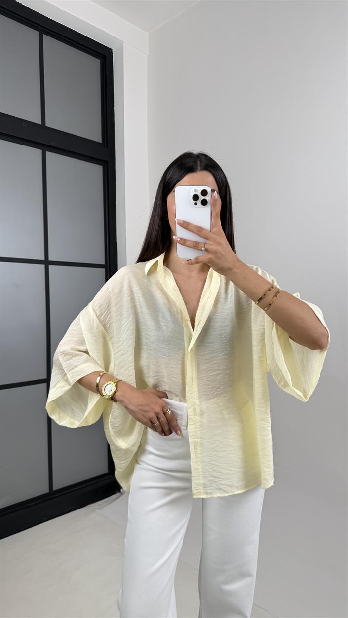 Sarı Premium Tencel Gömlek Gaus00606
