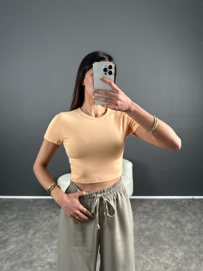 Ales Yavruağzı Crop Basic Tshirt