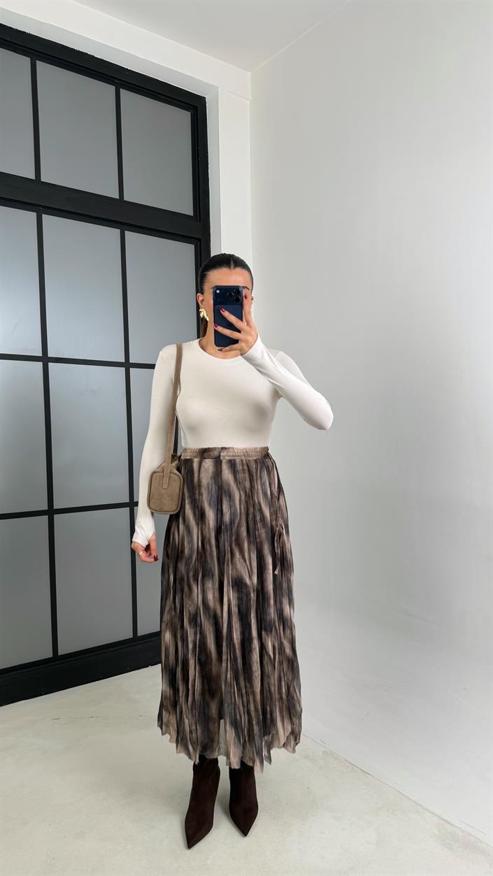 Çok Renkli Astarlı Şifon Etek GAUS-00787 GAUS-00788