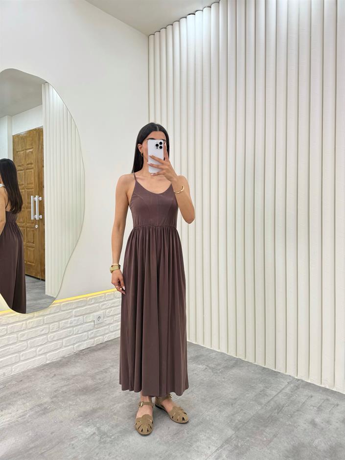 Kahve Askısı Ayarlanabilir Modal Kumaş Tulum Gaus00331