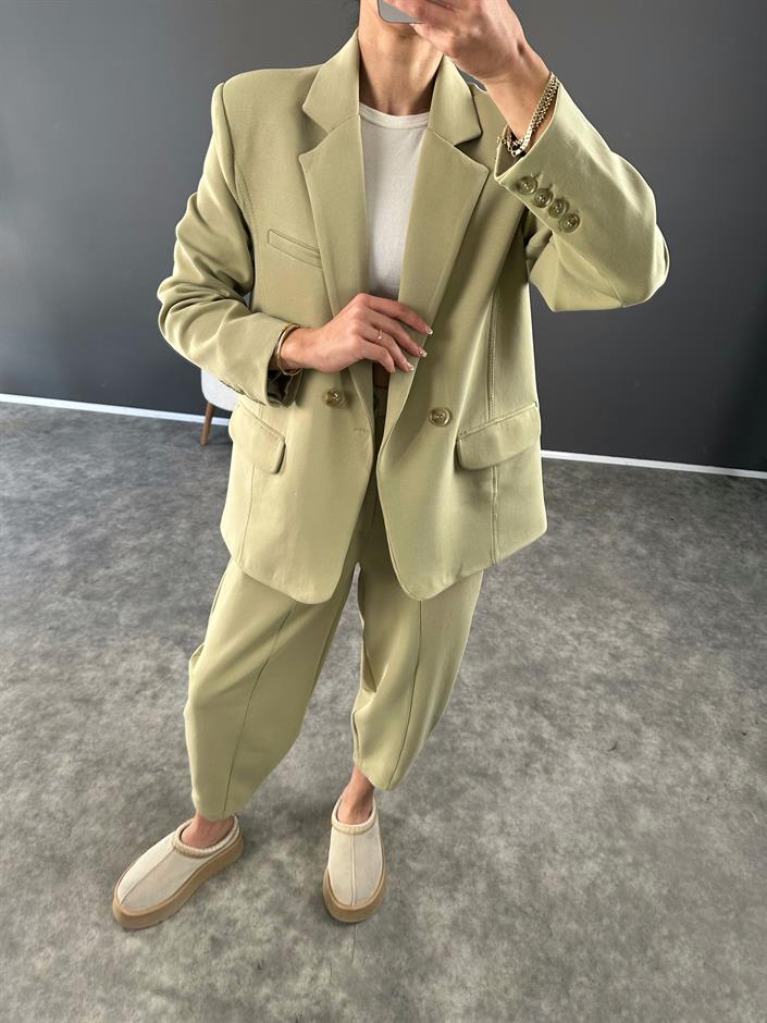 Kwie Yeşil Model Kumaş İkili Takım 