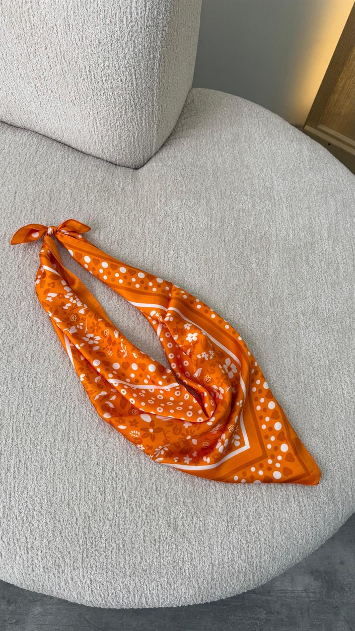 Turuncu Çok Desenli Fular GAUS-00336
