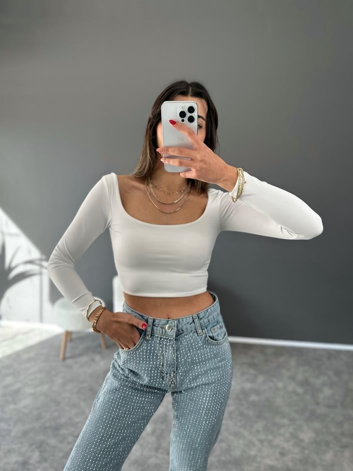 Rue Beyaz Basic Crop