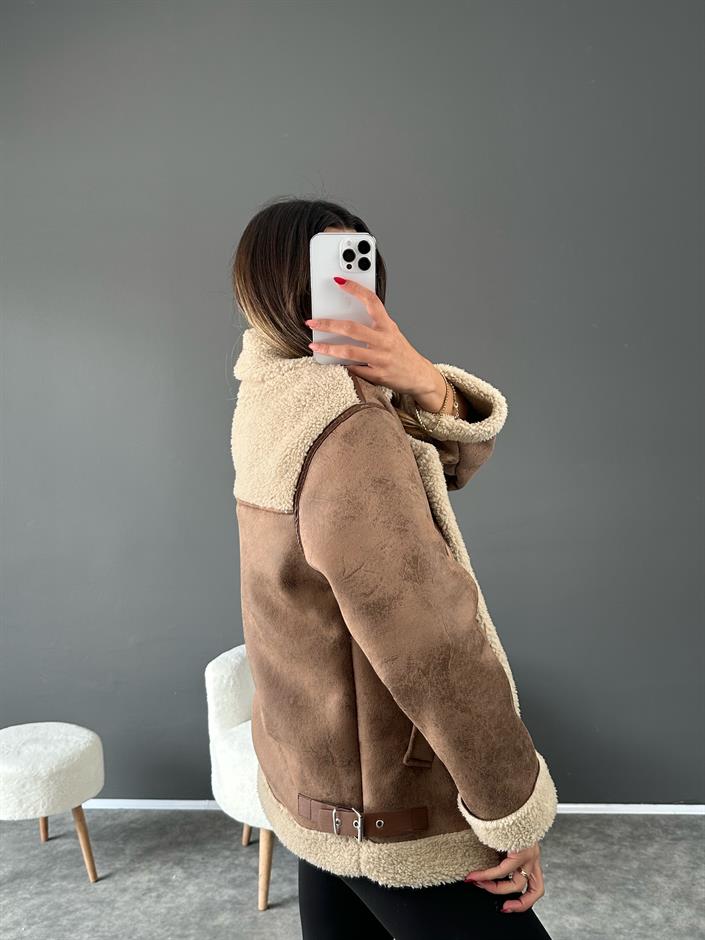 Rommy Premium Kahve Kürkü Mont